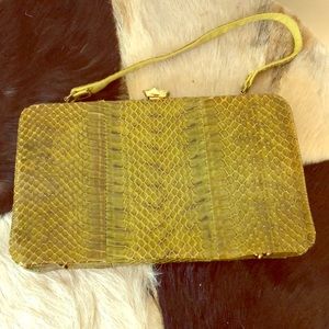 Vintage green Snakeskin top handle bag
